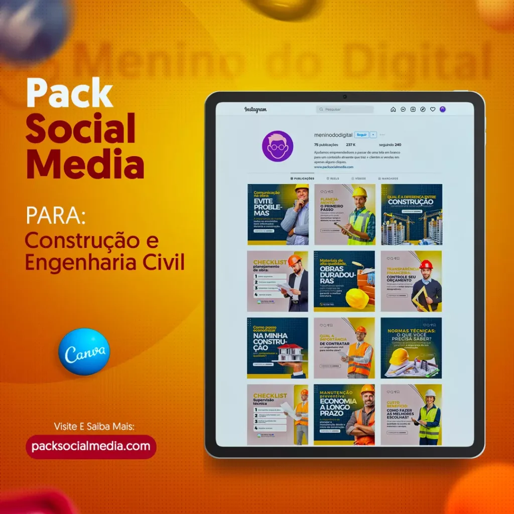 Pack Canva Construção e Engenharia Civil