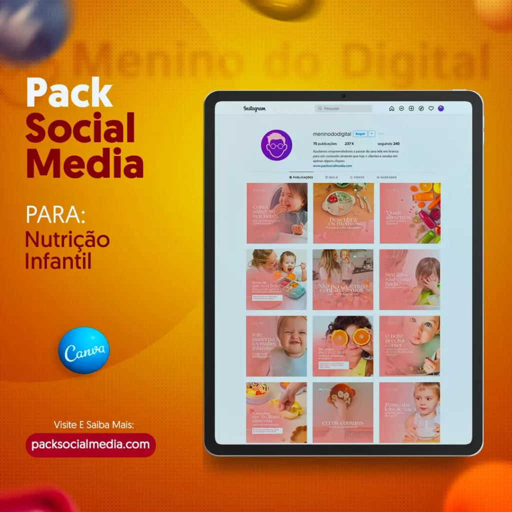 Pack Canva Nutrição Infantil