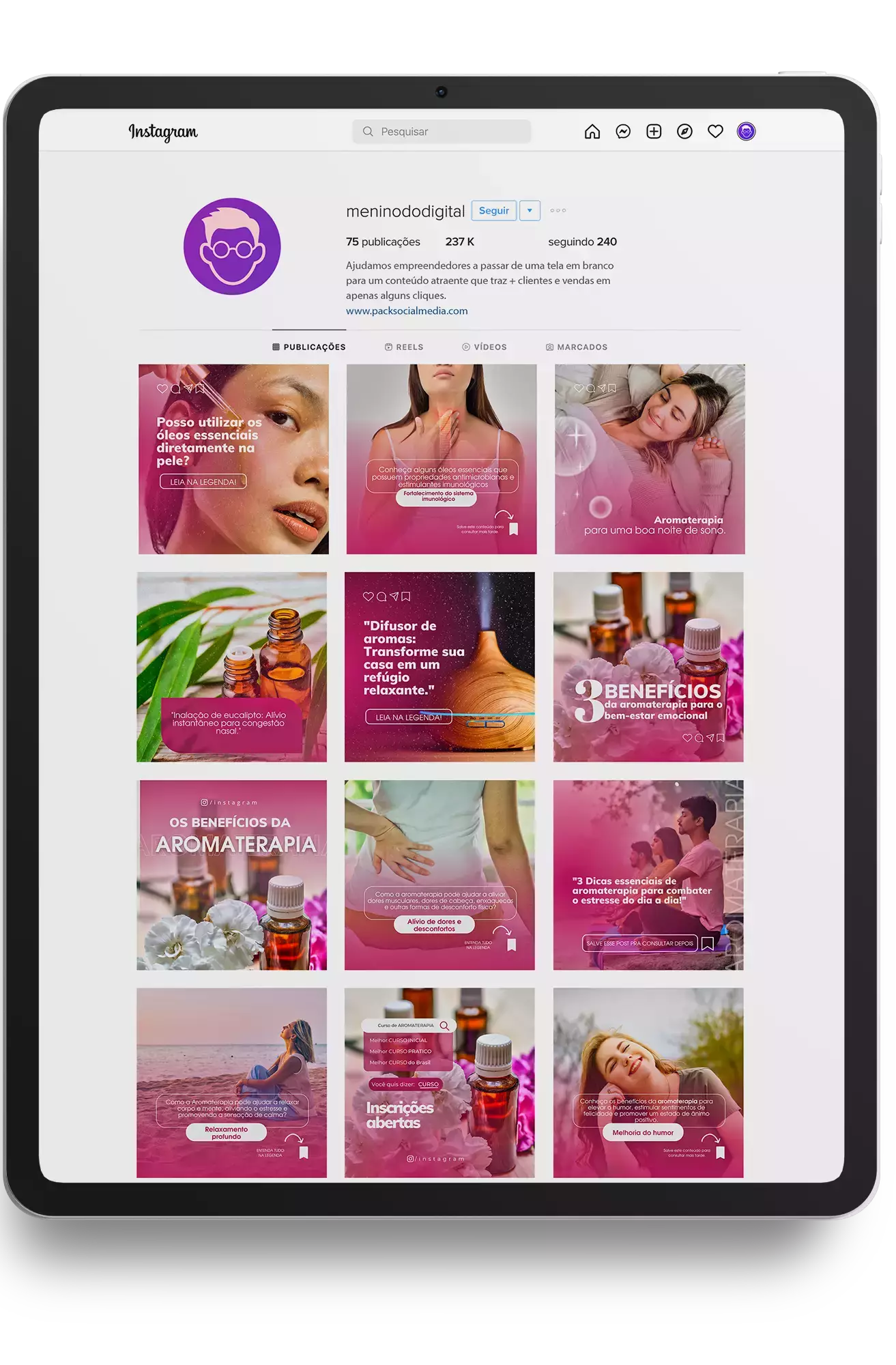 Pack Social Media Aromaterapia