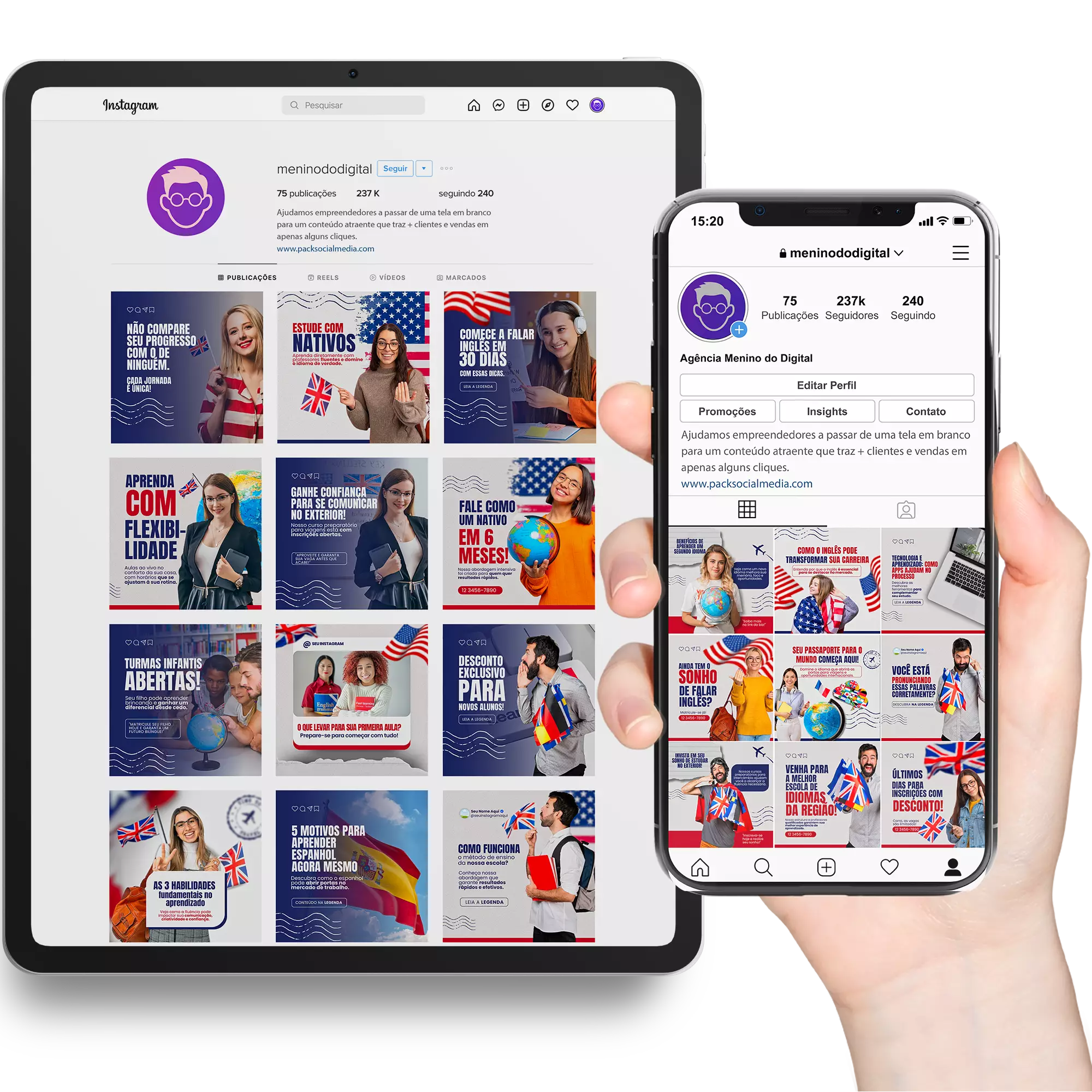 Pack Canva Escola de Idiomas